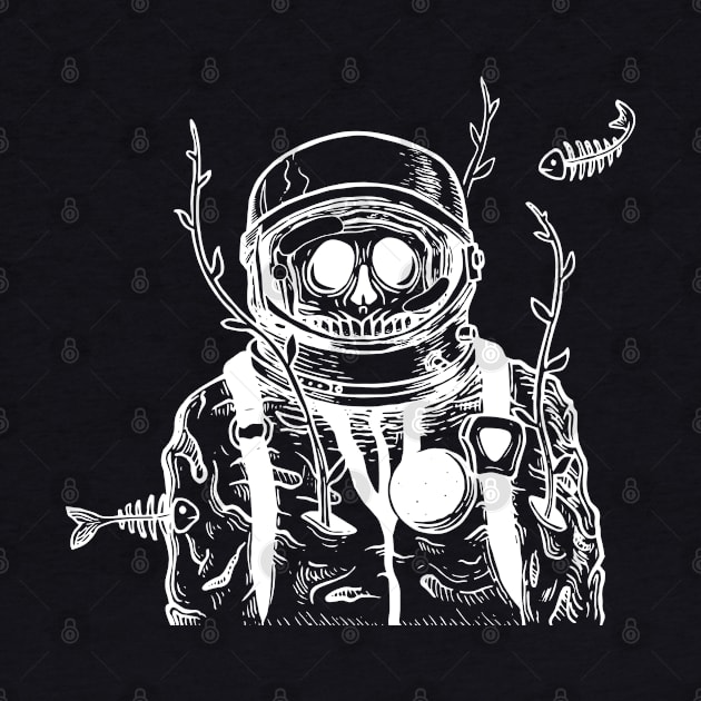 Skull in an Astronaut - Astronaut Skull by KingMaster